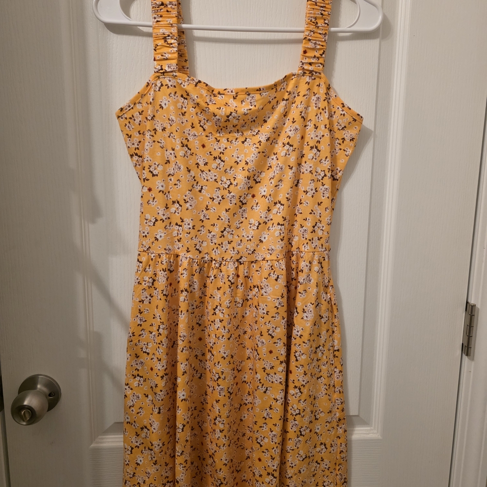 HUHOT m Floral Yellow Sundress